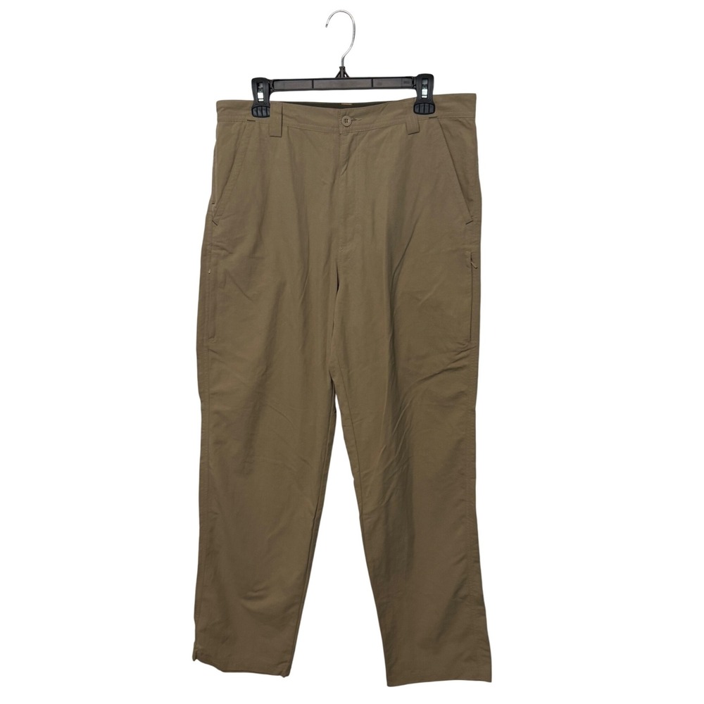 REI Hiking Pants Mens 34x32 Khaki Tan Nylon UPF 40+ Lightweight Hiking Outdoor